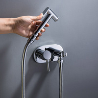 Forme carrée Salle de bain En Laiton Toilette Chaud Froid Bidet Pulvérisation De Poche Hygiénique Jet Douche Kit Musulman Douche Ensemble Robinet Shattaf Robinet
