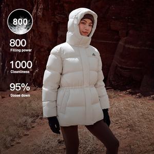 Veste en duvet Pelliot Outdoor 800 Puff pour femme, nouvelle veste d'hiver ultra-légère, chaude, ajustée, polyvalente, à capuche, en duvet d'oie - Product Image 3