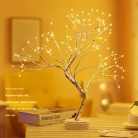 36 LED Warmweiß Batteriebetriebene Touch-Schalter Metall-Pflaumenblüten-Nachtleuchte Kleine Baumlampe Tischlampe für Zuhause