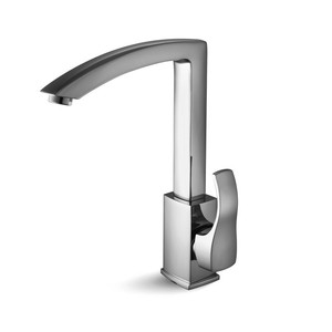 Rubinetto miscelatore da cucina Kam-080 Kamalu con finitura cromata e beccuccio girevole - Product Image 1