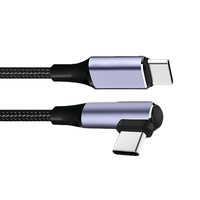 Haute qualité 5A USB C PD 100W coude droit câble de charge rapide en Nylon tressé 20V pour le chargement d'ordinateur