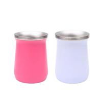 Tasse à Yerba Maté en Acier Inoxydable 160ml, Gourde Mate Isotherme Sous Vide avec Paille Filtrante pour la Consommation de Thé Sud-Américain