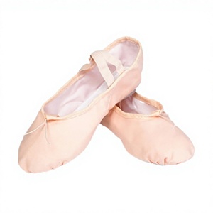Chaussons de danse souples pour femmes, dessus en satin, doublure en coton, semelle extérieure en caoutchouc, talon plat, chaussures de danse, faible MOQ, OEM, ODM, DDP, cuir de haute qualité - Product Image 1
