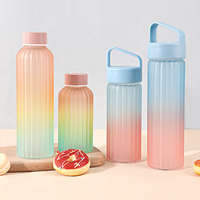 Verre borosilicate haute qualité, couleur dégradée personnalisée, 300ml, 500ml, 750ml, 1000ml, anti-fuite, sans BPA, écologique, compatible lave-vaisselle, résistant à l'ébullition