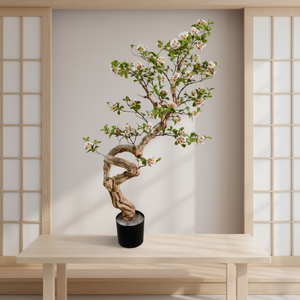 Arbres artificiels en fleurs de cerisier blancs, <span class=keywords><strong>tronc</strong></span> en PE, avec herbe en soie, écologiques, légers, hauteur 200 cm, pour usage intérieur/extérieur - Product Image 4