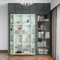 Lit mural rabattable multifonctionnel de style moderne avec bibliothèque rotative intégrée, panneau mural souple, bureau, quincaillerie dissimulée, lits Murphy