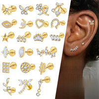 Piercing Labret en Titane ASTM F136 à Filetage Interne pour Hélix, Tragus, Lèvre - Bijoux de Piercing Corporel - Vente en Gros, Fournisseur OEM, Usine