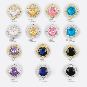 Breloques d'été en alliage pour nail art, décorations multicolores en strass pour ongles - Product Image 1
