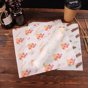 Custom Printed Greaseproof Glassine Wrapping <strong>Paper</strong> for Shawarma Kebab Sandwich Cookie Bread Fast Food Packaging - Product Image 3