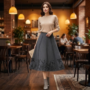 <span class=keywords><strong>กระโปรง</strong></span>ทรงเอผ้าวูลผสมสำหรับผู้หญิง ขายส่งจากโรงงาน เอวสูง สไตล์ลำลอง ใส่ทำงานได้ ฤดูใบไม้ร่วง ฤดูหนาว <span class=keywords><strong>กระโปรง</strong></span><span class=keywords><strong>ยาว</strong></span>ผู้หญิง - Product Image 4