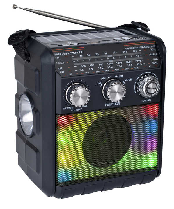 Cel mai bine vandut difuzoare fara fir Disco Light Suport Am Fm Sw Radio Difuzoare Bt alimentate cu energie solara