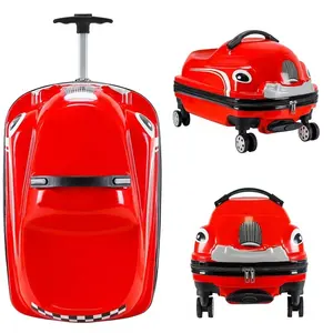 New airport cute travel hard cartoon car kids ride on suitcase 3d Trolley Children luggage small