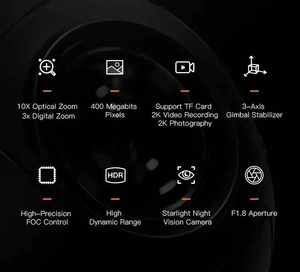 กล้อง 2K HDR Starlight Night Vision ซูม 30 เท่า พร้อมระบบกันสั่น 3 แกน แบบ Electro-Optical Pod สำหรับตรวจสอบโครงข่ายไฟฟ้า ระบบ UAV อุตสาหกรรม - Product Image 4