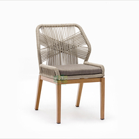 (E1146) silla de comedor de cuerda tejida para patio, muebles modernos para restaurante al aire libre