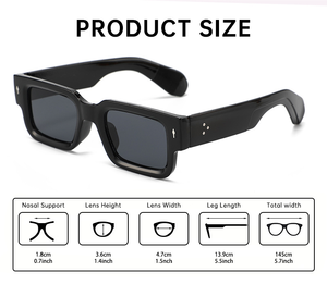 2025年高品質ヴィンテージサングラス高級スクエアデザイナーサングラス男性用カスタムロゴおしゃれな色合い - Product Image 5