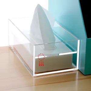 Kotak Tisu Akrilik Rumah Ruang Tamu Desktop, Kotak Tisu Sederhana Kreatif Transparan