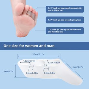 Attelle en gel pour <span class=keywords><strong>petit</strong></span> orteil, correcteur d'hallux valgus – Confort durable et respirant pour soulager la douleur des orteils superposés, protection contre les ampoules et les cors, transparente - Product Image 3