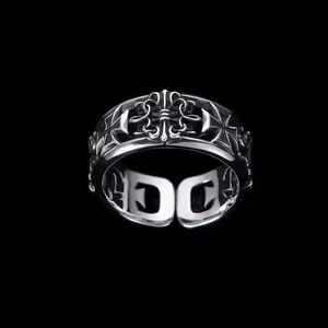 Anelli Unisex Regolabili in Lega con Croce Gotica Punk Retrò Hip Hop in Argento - Product Image 2