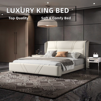 Hochwertiges Italienisches Luxus-Kingsize-Bett von HAOYU Neues Designer Modernes Design Weiches Leder Holzrahmen Schlafzimmermöbel
