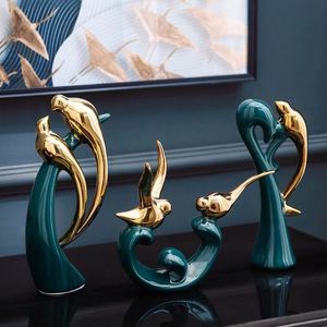 Estante de Libros Creativo de Lujo Nórdico DREA, <span class=keywords><strong>Decoración</strong></span> para Sala de Estar, Estatua de Pájaro Pequeño de Cerámica, <span class=keywords><strong>Decoración</strong></span> para el Hogar - Product Image 1