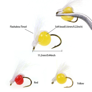 Mouches molles réalistes artificielles de mouche de poisson pour le saumon, la <span class=keywords><strong>truite</strong></span> Steelhead, leurre humide de pêche de mouche appât crochet barbelé 12 # - Product Image 6