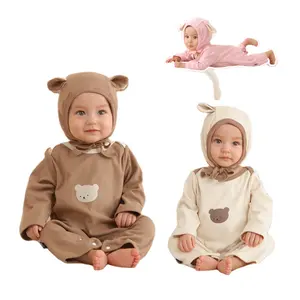 2022 Winter Baby Hooded Cotton Stram pler Neugeborene Mädchen Jungen Warm Sweater Jumps uit Outfits Neugeborene Baby Kleinkind Kleidung