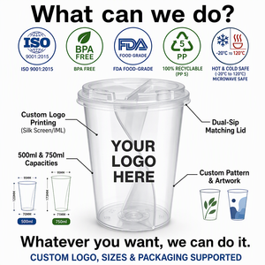 Bicchiere Doppio S-Shaped in PP per Alimenti da 22oz, Bicchiere Diviso per Bubble Tea <span class=keywords><strong>e</strong></span> Tè al Latte, Personalizzabile con Logo, Senza BPA, Vendita all'Ingrosso - Product Image 3