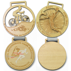 Prêmio Personalizado Lembrança Corrida Basquete Maratona Correndo Madeira Medalhas De Madeira Em Branco Medalha 3D para Competição Esportiva com Fita