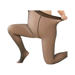 Custom Logo Women's High One <strong>Line</strong> Crotch Butt Lift Tights Breathable Translucent Stretch Sheer <strong>Fleece</strong> Winter <strong>Leggings</strong> - Product Image 4