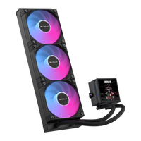 Boîtier d'ordinateur de jeu ICE APEX VISION S 360 BK avec refroidisseur d'eau, roulement à billes ARGB, compatible Intel LGA115X/1200/1700/1851 AM4 AM5, silencieux