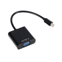 Câble adaptateur Mini DP vers VGA mâle-femelle 1080P à paire torsadée avec cuivre pur, longueur 20 cm et blindage combiné