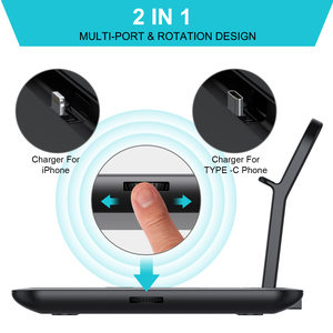 Soporte de cargador inalámbrico de 15W Dispositivo de cargador inalámbrico 4 en 1 para teléfono móvil Cargador de 3W para almohadilla de carga de <span class=keywords><strong>Airpods</strong></span> - Product Image 3