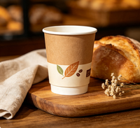 Gobelets en papier jetables écologiques en gros avec couvercles, logo personnalisé, revêtement PLA biodégradable pour café, thé et boissons chaudes