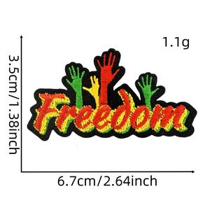 Toptan siyah tarih ay nakış yama özel tasarım logo demir giyim çanta şapkalar için işlemeli yama - Product Image 4