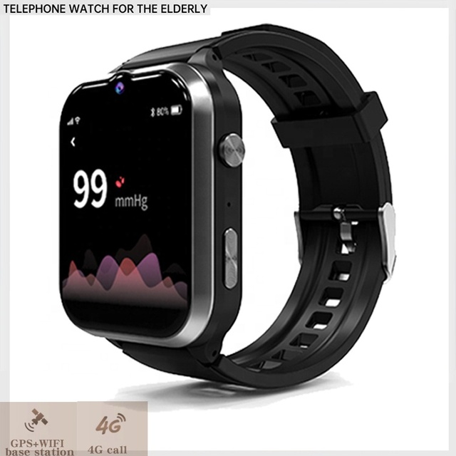 GK8 Square Safety Smartwatch for Seniors Blood Pressure Monitoring GPS Tracker 4G Smartwatch Fall Alarm Watch for the Elderly