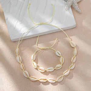 2025 Nueva alta calidad delicado lindo venta al por mayor moda hecha a mano Puka mar Shell collar verano playa Shell cuentas gargantilla pulsera - Product Image 1