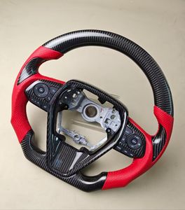 Volant en cuir et bois <span class=keywords><strong>de</strong></span> pêche rouge pour <span class=keywords><strong>Toyota</strong></span> Camry Corolla Rav4 Prius <span class=keywords><strong>Yaris</strong></span> 4Runner Alphard LEXUS LX570 LX470 GX460 - Product Image 1