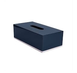 Boîte à mouchoirs élégante en laque avec finition brillante, design carré contemporain, élégant porte-mouchoirs pour la décoration de la maison, la salle de bain et le bureau - Product Image 3