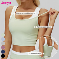 Ensemble de sport côtelé respirant et à séchage rapide de haute qualité pour femme, avec brassière de sport color block, crop top et leggings pour le yoga