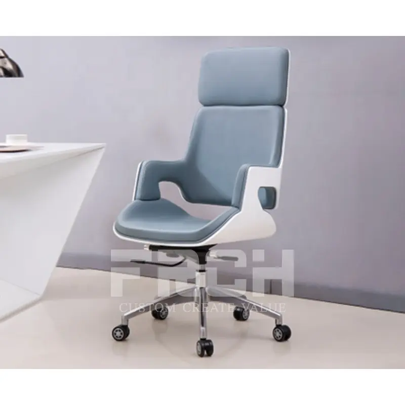 Cadeira do visitante personalizada de volta alta, moderna, revolvendo, gerente de couro, cadeira de escritório executivo