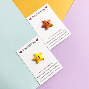 Carte de vœux en résine DIY en forme d'étoile de mer souriante, décoration mignonne, carte de soutien pour la famille et les amis - Product Image 4