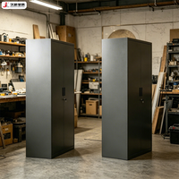 Armoire de rangement en métal JIUSHUN moderne à 2 portes pour bureau, garage, avec étagères réglables, en acier