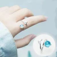 Nuovo Design di Design opale Series anello in vero argento Sterling 925 anello opale coda di sirena per regalo ragazza