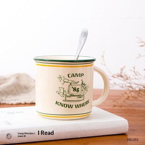 Mug en émail imitation dessin animé, tasse rétro pour le camping en plein air, résistant aux hautes températures, passe au micro-ondes, cadeau d'entreprise créatif, personnalisable - Product Image 5