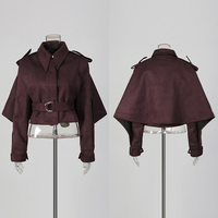 Veste courte chic pour femme à col pointu, à bretelles et ceinturée, à manches longues, pour le quotidien et le style urbain, vente en gros