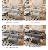 Canapé sectionnel en tissu chenille, amovible et lavable, moderne, éco-responsable, trois places, mobilier en bois, luxe léger pour appartement, hôtel, salon