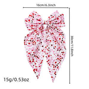 Jepit Rambut Syh1537 Elegan Bentuk Hati Pita Cinta Jepit Rambut Pegas Pita Besar untuk Wanita Pesta Rambut Valentine - Product Image 6
