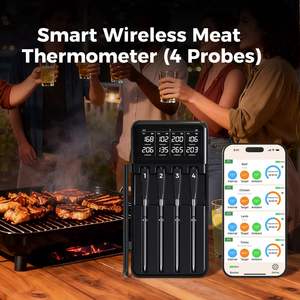Thermomètres numériques sans fil intelligents rechargeables 820FT avec 4 sondes et graphiques pour cuisine, barbecue, four, fumoir, rôtissoire - Product Image 5