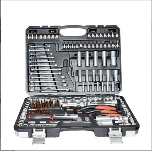 Juego de Llaves de Trinquete de Acero al Cromo Vanadio de Alta Resistencia, 216 Piezas, Kit de Herramientas para Reparación de Automóviles, en Estuche Rígido, EF-1050, YD-1050CRS 216- - Product Image 1