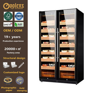 Humidor Eléctrico Empotrable de Acero Inoxidable con Doble Puerta para Cigarros, Control de Temperatura y Humedad por Aplicación - Product Image 1